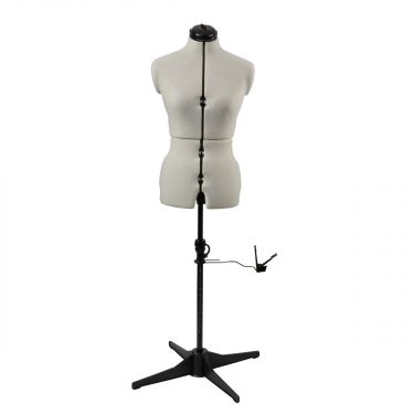 <strong>Adjustable Dressmakers Dummy</strong> <span>in Cream Fabric with Hem Marker, Dress Form Sizes 10 to 18, Pin, Measure, Fit and Display your Clothes on this Tailors Dummy</span> <em>Sewing Online 023816-CREAM</em>