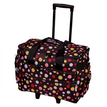 <strong>Large Sewing Machine Trolley Bag on Wheels</strong> <span>Black with Multicolour Spots | 53 x 41 x 29cm | Sewing Machine Storage for Janome, Brother, Singer, Bernina and Most Machines</span> <em>Birch 006106-BM</em>