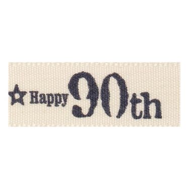 <strong>Berisfords 15mm Charcoal Special 90th Birthday Ribbon (4m spool)</strong> <em>Berisfords Ribbon C1387415-10</em>