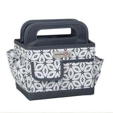 <strong>Collapsible Desktop Craft Organiser</strong> <span>Grey & Cream Geometric for Sewing, Scrapbooking, Paper Craft and Art</span> <em>Everything Mary EVM12830-3</em>