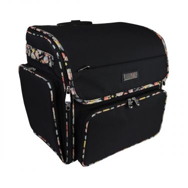 <strong>Craft Trolley Bag</strong><span>Black Floral , Collapsible Papercraft Tote with Wheels for Scrapbook & Art Storage, Organiser Case for Supplies and Accessories</span><em>Everything Mary EVM13657-2</em>