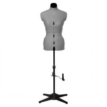 <strong>Adjustable Dressmakers Dummy</strong> <span>in Grey Fabric with Hem Marker, Dress Form Sizes 10 to 22, Pin, Measure, Fit and Display your Clothes on this Tailors Dummy</span> <em>Sewing Online SW15--GREY</em>