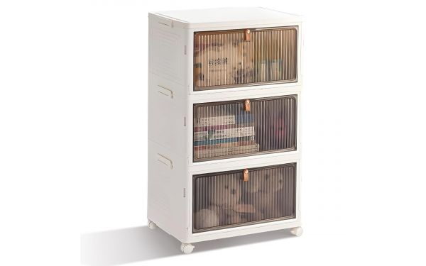 <strong>3 Tier Plastic Storage Boxes on Wheels</strong> <span>Large Stackable, foldable Storage Boxes with Lid for sewing, craft, home, office and garage.</span> <em>Sew Stylish YN6008-3-WHITE</em>