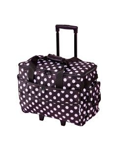 Large Sewing Machine Trolley Bag on Wheels Black with White Spots | 53 x 41 x 29cm | Sewing Machine Storage for Janome, Brother, Singer, Bernina and Most Machines Birch 006106-BW