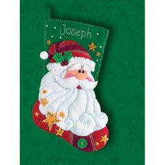 Sequin Santa Christmas Cross Stitch Kit Dimensions D08124