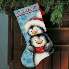 Hugging Penguins Christmas Cross Stitch Kit Dimensions D71-09144