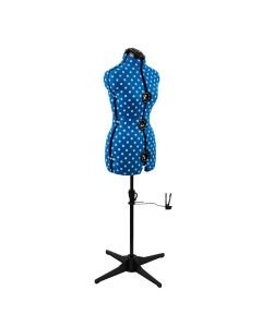 Adjustable Dressmakers Dummy in Duckegg Polka Dot with Hem Marker, Dress Form Sizes 6 to 22, Pin, Measure, Fit and Display your Clothes on this Tailors Dummy Sewing Online 5902
