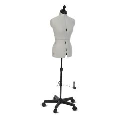 Adjustable Dressmakers Dummy Celine Standard Plus in Grey Fabric with Hem Marker, Dress Form Sizes 10 to 22, Pin, Measure, Fit and Display your Clothes on this Tailors Dummy Sewing Online FG96-0-2-