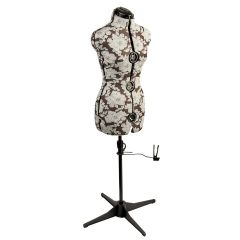Adjustable Dressmakers Dummy in a Grey Hollyhock Fabric with Hem Marker, Dress Form Sizes 6 to 22, Pin, Measure, Fit and Display your Clothes on this Tailors Dummy Sewing Online 5901--