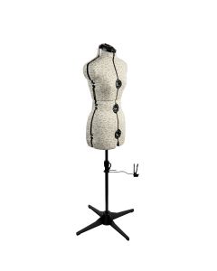 Adjustable Dressmakers Dummy in Beige Sugar Ditsy Fabric with Hem Marker, Dress Form Sizes 10 to 20, Pin, Measure, Fit and Display your Clothes on this Tailors Dummy Sewing Online 5914--