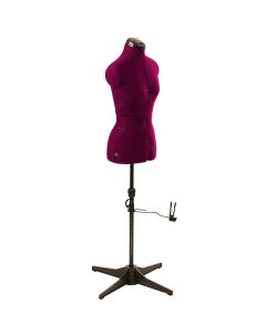 Adjustable Dressmakers Dummy in Wine Fabric with Hem Marker, Dress Form Sizes 10 to 22, Pin, Measure, Fit and Display your Clothes on this Tailors Dummy Sewing Online 02381--WINE