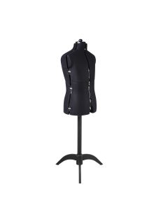 Adjustable Trouser / Tailors Dummy Male Dress Form in Black, with Black Wooden Stand Chest Size 94-114 cm, Pin, Measure, Fit and Display your Clothes on this Dressmakers Dummy Sewing Online FG160