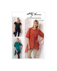 Vogue Sewing Pattern 9188 Misses' Handkerchief-Hem Tops with Pocket XSM-MED Vogue V9188Y