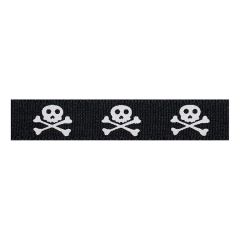 Berisfords 15mm Skull & Bones Halloween Ribbon (4m spool) Berisfords Ribbon C13652-15---