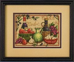 Mediterranean Flavors Mini Counted Cross Stitch Kit Dimensions D65061