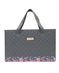 Sewing Machine Bag Quilted Grey & Pink Floral, Carry Bag for Brother, Singer, Bernina and Most Sewing Machines Everything Mary EVM10143-9