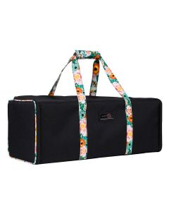 Die Cut Storage Case Black with Floral Trim, Carry Bag for Cricut, Brother, Silhouette and Most Diecut Machines Everything Mary EVM12400-1