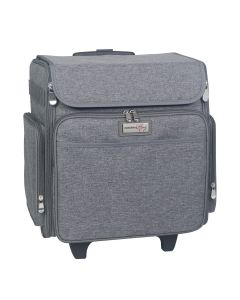Craft Trolley BagHeather Grey , Collapsible Papercraft Tote with Wheels for Scrapbook & Art Storage, Organiser Case for Supplies and AccessoriesEverything Mary EVM12789-2