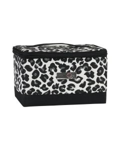 Sewing Box with Compartments Cheetah Print, Collapsible Storage and Organiser Basket for Sewing Supplies, Accessories, Thread, Needles and Scissors Everything Mary EVM13201-1