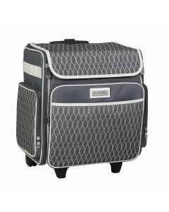 Everything Mary Craft Trolley Bag, Grey & Cream - Craft Organiser on Wheels for Sewing, Scrapbooking, Paper Craft, and Art - Storage Case for Supplies and Accessories - EVM6362-11
