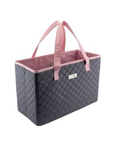 Sewing Machine Bag Quilted Grey & Pink, Carry Bag for Brother, Singer, Bernina and Most Sewing Machines Everything Mary EVM10143-3