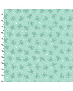 Cotton Craft Fabric 110cm wide x 1m Summer Song Collection-Mint Butterfly Sewing Online 17264-MINT