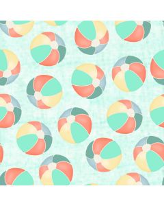 Cotton Craft Fabric 110cm wide x 1m Beach Travel Collection-Beach Balls Sewing Online 17340-TRQ