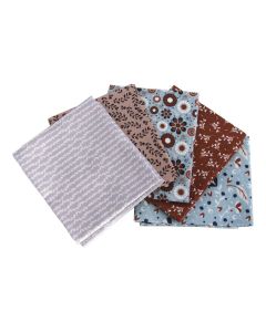 Flowers & Leaves Themed Pack of 5 Cotton Fat Quarters Sewing Online FA227