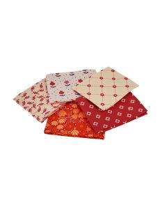 Countryside Style Red Themed Pack of 5 Cotton Fat Quarters Sewing Online FA239