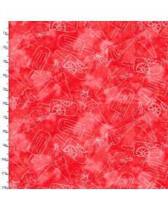 Cotton Craft Fabric 110cm wide x 1m Sweet Summertime Collection-Popsicle Texture Sewing Online 22950-RED