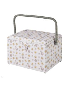 Large Sewing Box Honey Bee Fabric | 31 x 23 x 20cm | Storage and Organiser Basket with Compartments for Sewing Supplies, Accessories, Thread, Needles and Scissors Sewing Online GA1127L