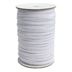 Braided Elastic Flat 8 Cord White 6mm x 200m Sewing Online GA06-WHT