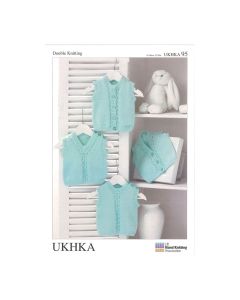 UKHKA Waistcoats and Slipovers Double Knitting Pattern Prem-2 Years UK Home Knitting Association UKHKA-95