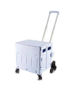 Plastic Folding Trolley Purple | Craft/Sewing and Hobby Box with Stair Climbing Wheels | 47 x 52 x 41cm Sewing Online YN8812-PURPLE