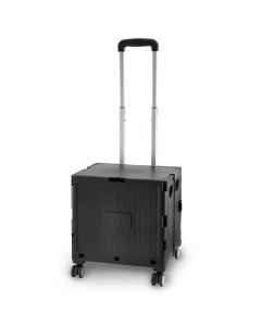 Plastic Folding Trolley Black | Craft/Sewing and Hobby Box with Wheels | 47 x 39 x 32cm Sewing Online YN8822-BLACK