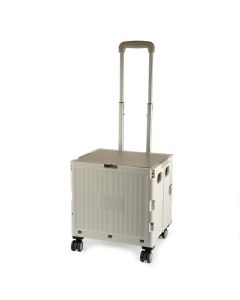 Plastic Folding Trolley Grey | Craft/Sewing and Hobby Box with Wheels | 47 x 39 x 32cm Sewing Online YN8822-GREY