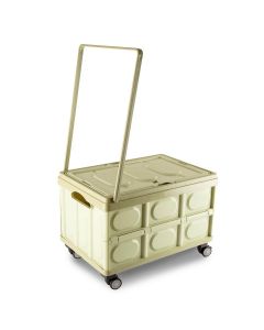 Foldable Plastic Trolley on Wheels 65L green collapsible portable cart for sewing, craft, camping and shopping. Sew Stylish YN8890-Green