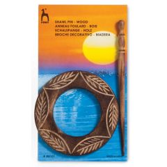 Wooden Shawl Pin Circle Pony P88101