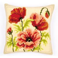 Cross Stitch Cushion Poppies 11 Vervaco PN-0144874