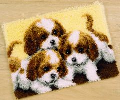 Latch Hook Rug Kit Three Puppies Vervaco PN-0147227