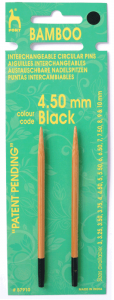 Bamboo Interchangeable Circular Knitting Pin Shank Black End Pony P5791-0-9-