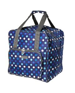 Large Overlocker Bag Navy Polka Dot | 38 x 36 x 33cm | Carry Bag for Janome, Brother, Singer, Bernina and Most Overlockers Sew Stylish PT650-NAVY-POLKA