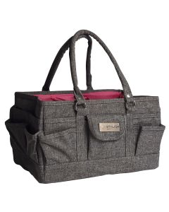 Craft Organiser Bag Heather Grey, Collapsible Caddy and Tote with Compartments for Sewing, Scrapbooking, Paper Craft and Art Sew Stylish PT900-HEATHER-GREY