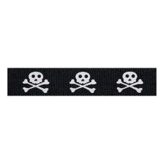 Berisfords 15mm Skull & Bones Halloween Ribbon (20m spool) Berisfords Ribbon R13652-15---