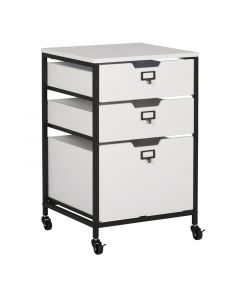3 Drawer Mobile Sewing Storage Drawers / Craft Organiser Cart White Drawers and Charcoal Black Frame and Locking Wheels. Multipurpose: Bathroom, Kitchen, Home Office, or Laundry Room Sewing Online 10223