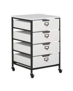 4 Drawer Mobile Sewing Storage Drawers / Craft Organiser Cart White Drawers and Charcoal Black Frame and Locking Wheels. Multipurpose: Bathroom, Kitchen, Home Office, or Laundry Room Sewing Online 10224