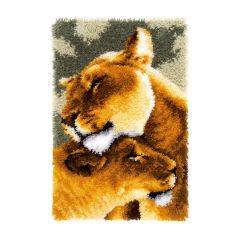 Latch Hook Kit: Rug: Lion Friendship Vervaco PN-0150913