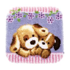 Latch Hook Rug: Cuddling Dogs Vervaco PN-0155031