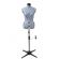 <strong>Adjustable Trouser Dressmakers Dummy</strong> <span>in a Geometric Blue on White Fabric with Hem Marker, Dress Form Sizes 10 to 16, Pin, Measure, Fit and Display your Clothes on this Tailors Dummy</span> <em>Sewing Online FG263</em>
