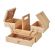 <strong>Small Wooden Cantilever Sewing Box</strong> <span>Light Pine/Ditsy Floral Design Interior, 29x24x17cm, 3 Tier Storage and Organiser Box with Compartments for Sewing Supplies, Accessories, Thread, Needles, etc</span> <em>Sewing Online LW5188</em>